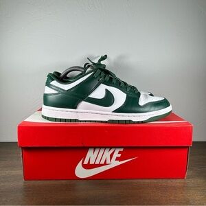 Nike Dunk Low Michigan State Men's Green White Sneakers size 9.5